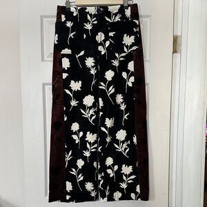 Anthropologie Maeve Colette printed velvet cropped wide leg pants.